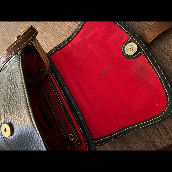 Dooney & Bourke Samba Blue Pebbled Leather Small Crossbody Handbag Flap Purse - Picture 3 of 4